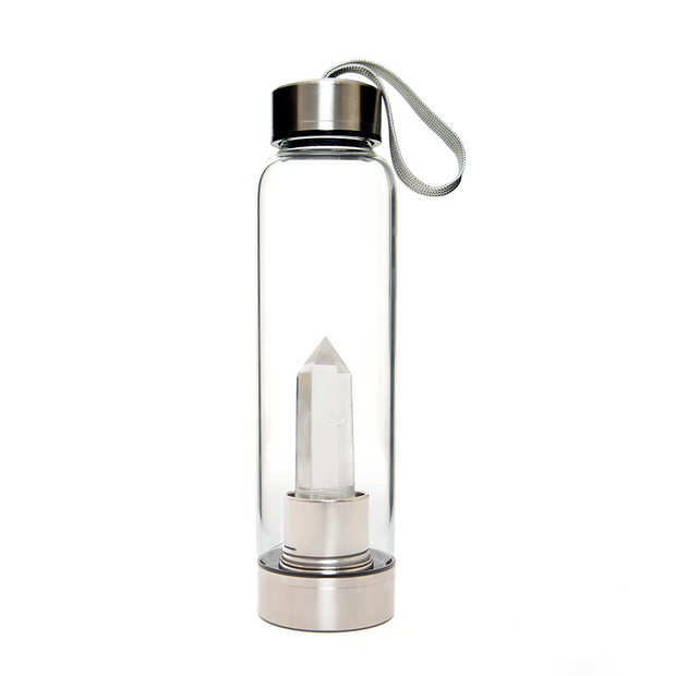 Clear Quartz Crystal Water Bottle (500 ml)